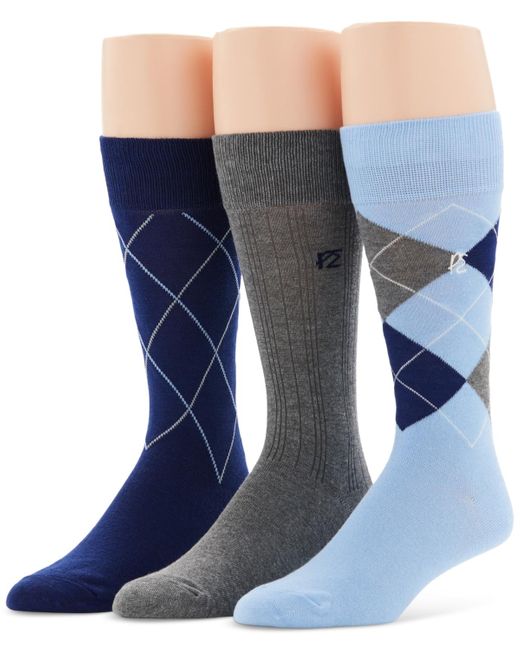 Perry Ellis Blue 3-pk. Argyle Dress Socks for men