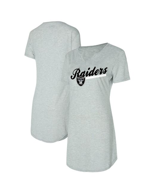 Concepts Sport Gray Las Vegas Raiders Petition Knit Nightshirt