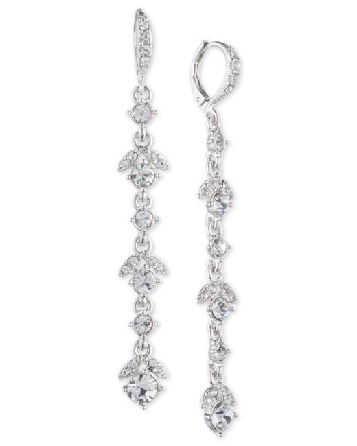Givenchy Crystal Linear Drop Earrings in Silver (Metallic) Lyst