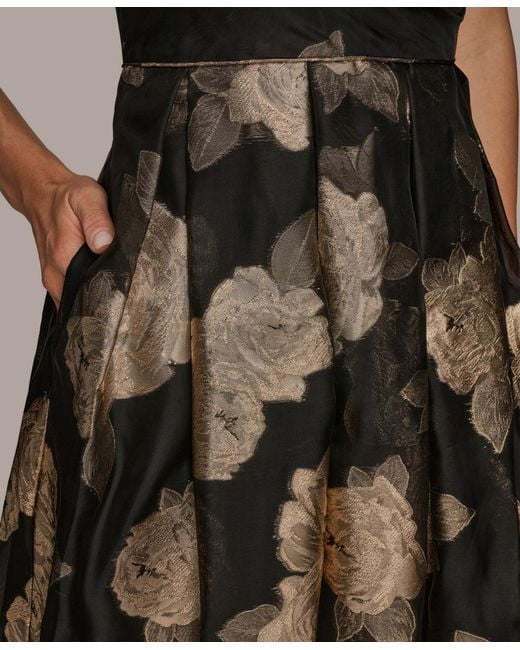Donna Karan Multicolor One Shoulder Print Ball Gown