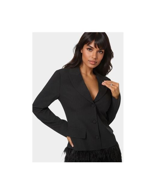 Bebe Black Feather Blazer Dress
