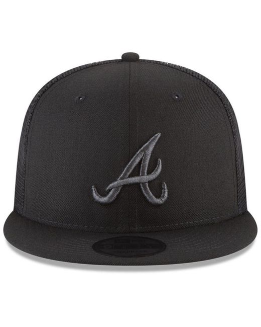 Atlanta Braves BLACKOUT Fitted Hat by New Era