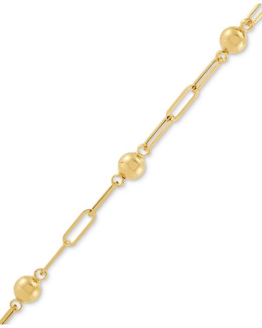 Macy's Metallic Polished Bead Station Chain Link Bracelet