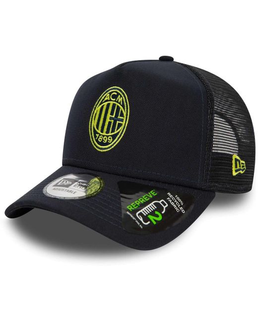 KTZ Black Ac Milan Essential 9forty Trucker Adjustable Hat for men