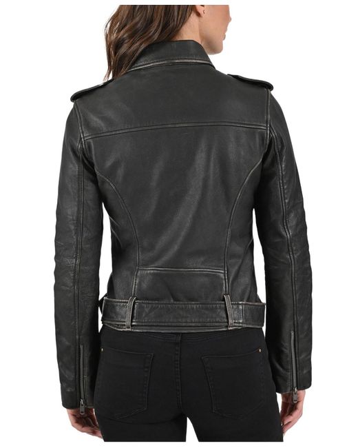 Frye Black Sheep Crack Leather Jacket