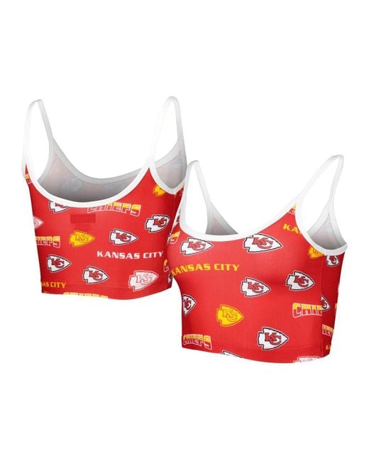 Concepts Sport Red, White Kansas City Chiefs Breakthrough Allover Knit Sports Bra Lyst