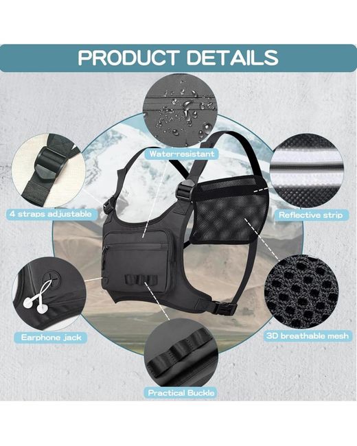 Batfox Black Running Chest Pack