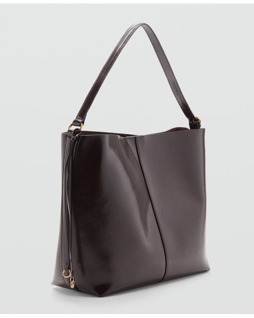 Mango White Shiny Shoulder Bag