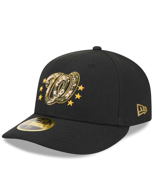 KTZ Black Washington Nationals 2024 Armed Forces Day Low Profile 59fifty Fitted Hat for men