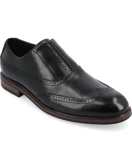 Vance Co. Black Nikola Tru Comfort Foam Slip-on Oxford Dress Shoes for men
