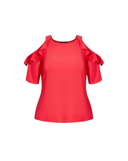 City Chic Red Plus Size Wild Sleeve Top