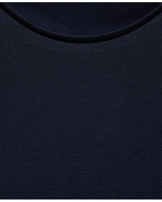 Mango Blue Short-sleeved Peplum T-shirt