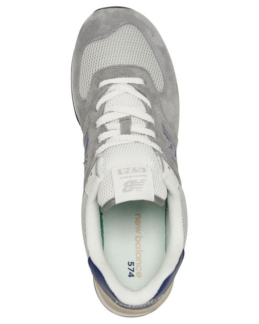 New Balance White 574 Casual Sneakers From Finish Line for men
