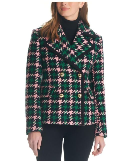 Kate Spade Green Double-breasted Wool Blend Peacoat