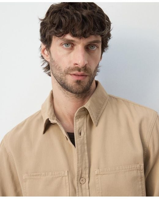 Mango Natural Pockets Overshirt for men