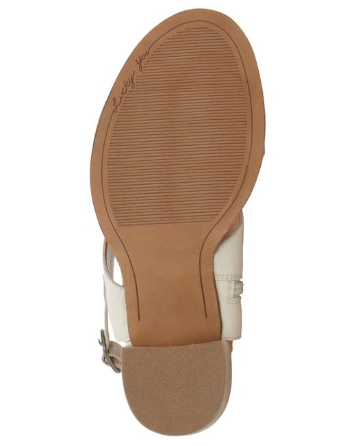 Lucky Brand Natural Dinzin Two-strap Block-heel Sandals