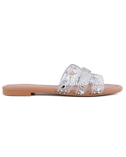 Juicy Couture White Zimie Slip-on Flat Sandals