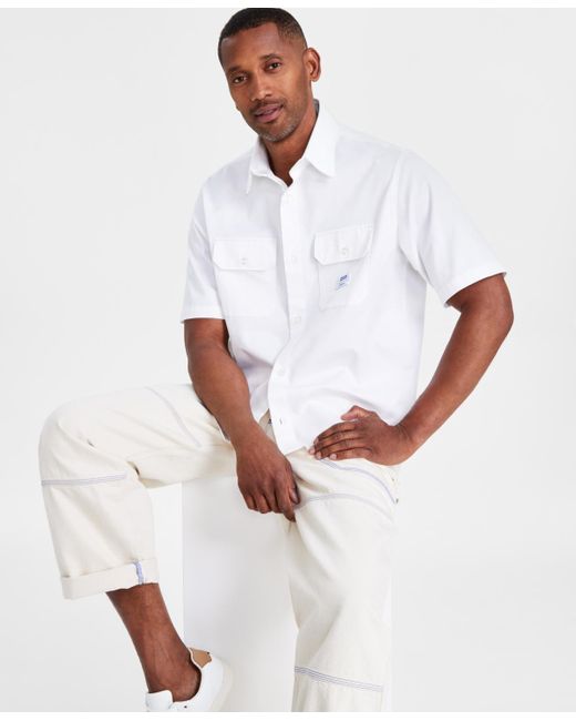Boss White Hugo By Loose-fit Button-down Twill Shirt for men