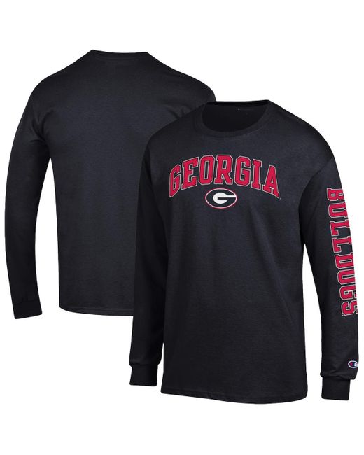 Champion Blue Georgia Bulldogs Arch Over Logo 2-hit Long Sleeve T-shirt for men