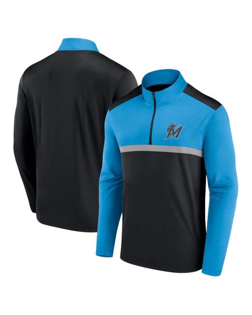 Fanatics Blue Miami Marlins Unstoppable Quarter-zip Top for men