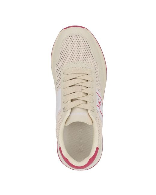 Calvin Klein White Palimer Mesh Retro Lace-up Sneakers
