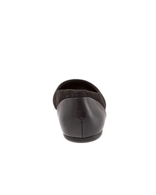 Softwalk® Black Sonoma Cap Toe Flat