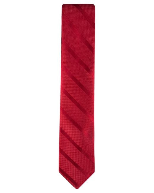 Tommy Hilfiger Red Solid Textu Stripe Tie for men