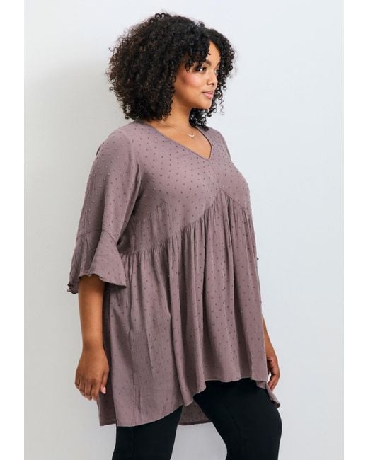 Avenue Purple Veronica Dobby Tunic
