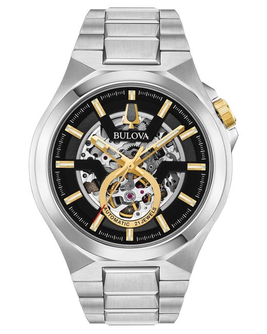 Bulova Metallic Maquina Stainless Steel Bracelet Automatic Watch for men