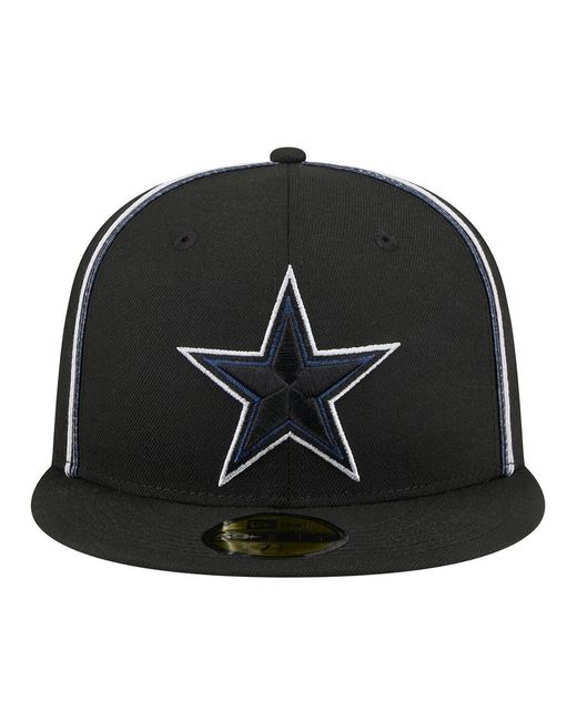 KTZ Black Dallas Cowboys Soutache 59fifty Fitted Hat for men
