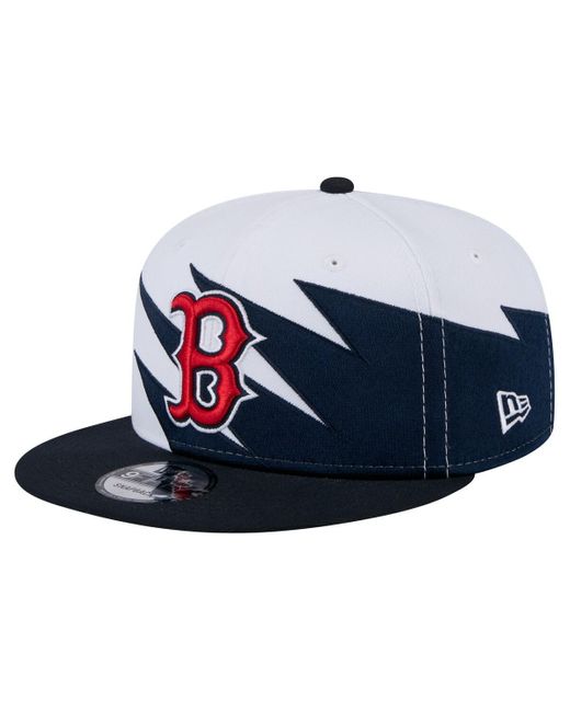 KTZ Blue Navy/white Boston Red Sox jagged 9fifty Snapback Hat for men