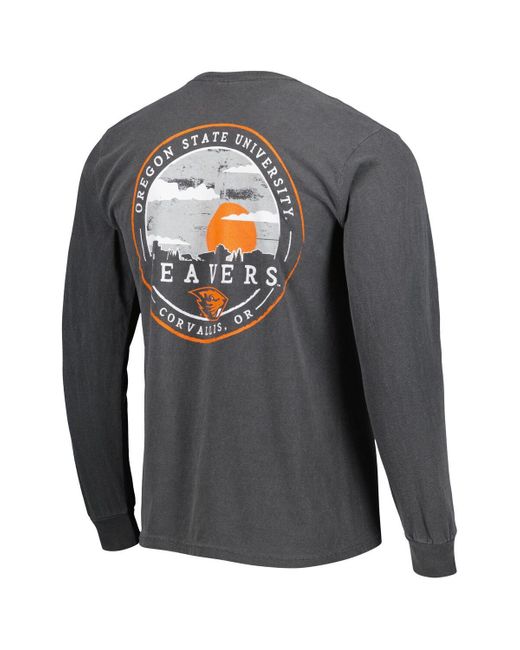 Image One Gray Oregon State Beavers Circle Campus Scene Long Sleeve T-shirt for men