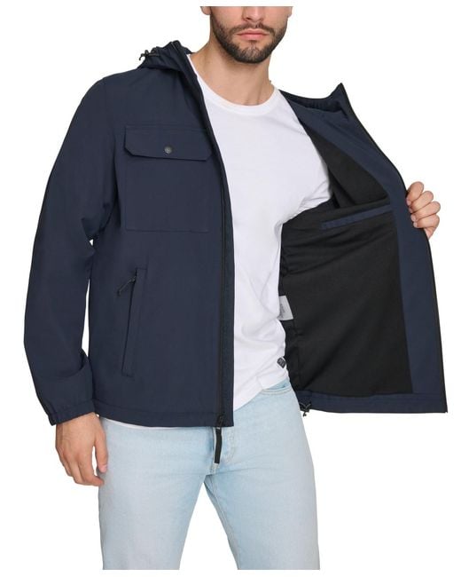 Levi's Blue Hooded Rain Jacket for men