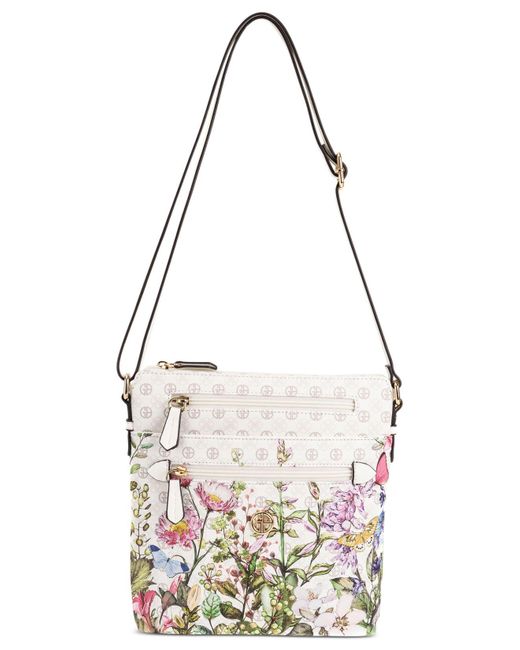 Giani Bernini White Mom's Day Floral North South Small Crossbody, Created For Macy's