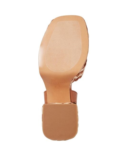 Marc Fisher Brown Juliey Woven Block Heel Platform Sandals