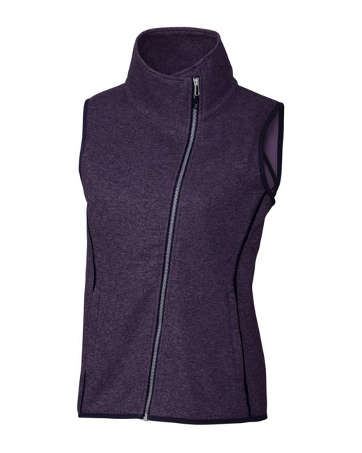 Cutter & Buck Purple Mainsail Sweater Knit Asymmetrical Vest