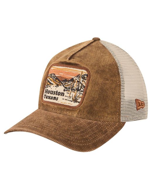 KTZ Brown/cream Houston Texans Vintage Landscape 9twenty A-frame Adjustable Hat for men
