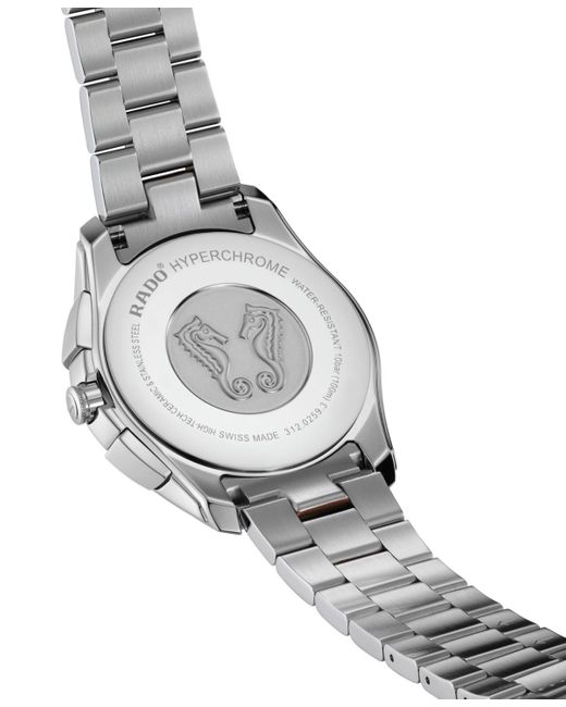 Rado Gray Swiss Chronograph Hyperchrome Two-tone Stainless Steel Bracelet Watch 45mm for men