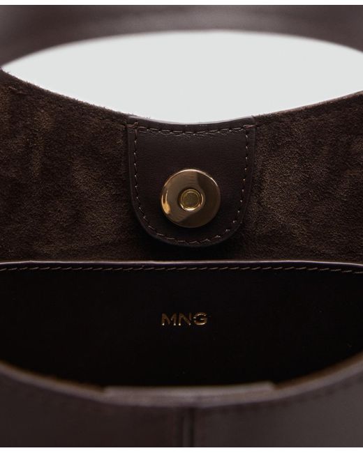 Mango Brown Leather Handbag
