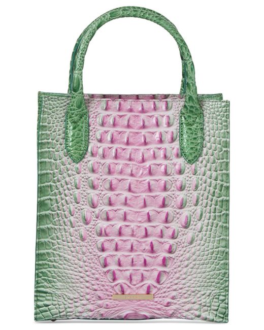 Brahmin Pink Moira Ombre Melbourne Embossed Small Leather Tote