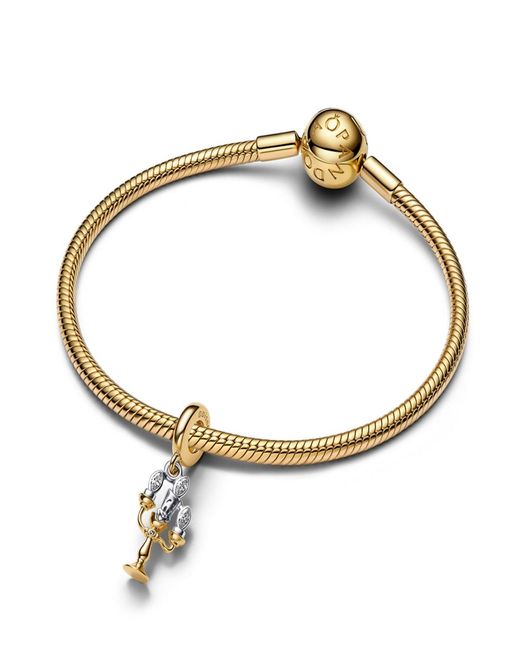 Pandora Metallic Two Tone Disney Beauty And The Beast Lumiere Dangle Charms