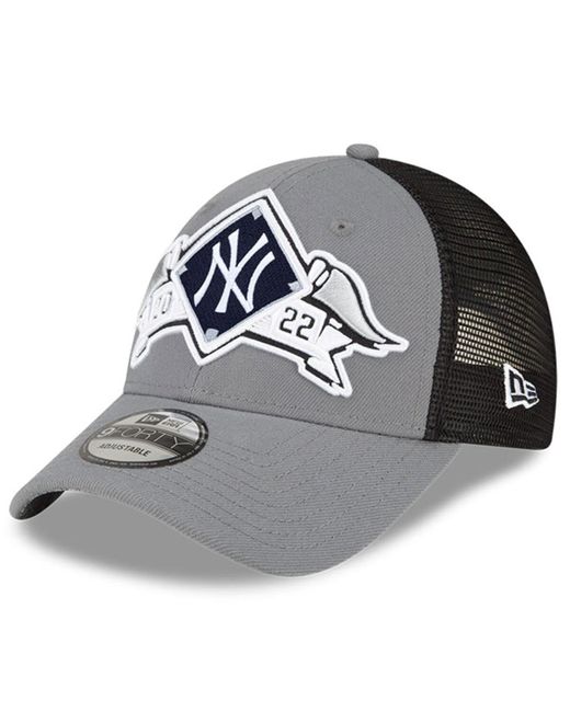 KTZ Gray New York Yankees 2022 Division Series Winner Locker Room 9forty Snapback Hat for men