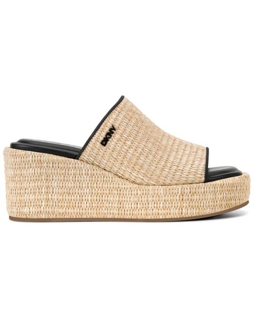 DKNY Natural Conrad Slip-on Wedge Sandals