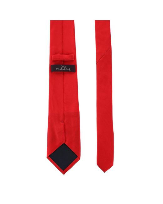 Trafalgar Red Sutton Solid Color Silk Necktie for men