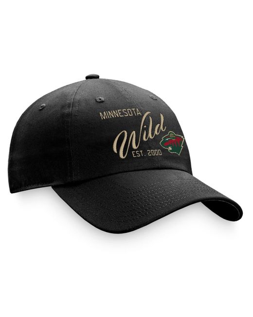 Fanatics Black Branded Minnesota Wild Fundamental Script Adjustable Hat