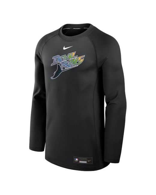 Nike Black Tampa Bay Rays Authentic Collection Game Time Raglan Performance Long Sleeve T-shirt for men