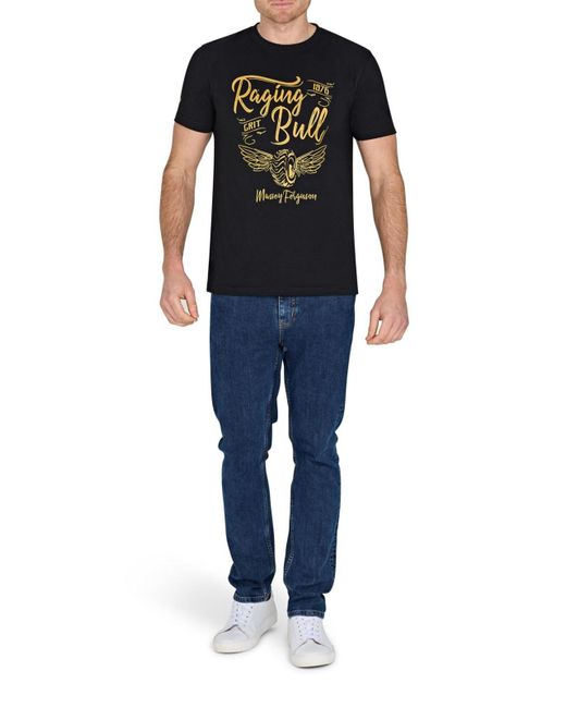 Raging Bull Black Mf Wings Print T-shirt for men