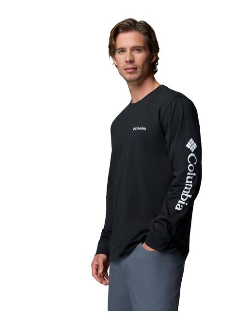 Columbia Black Fundamental Graphic Long-sleeve T-shirt for men