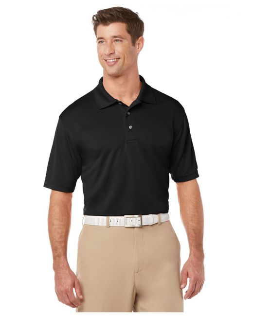PGA TOUR Synthetic Airflux Solid Golf Polo in Black for Men | Lyst