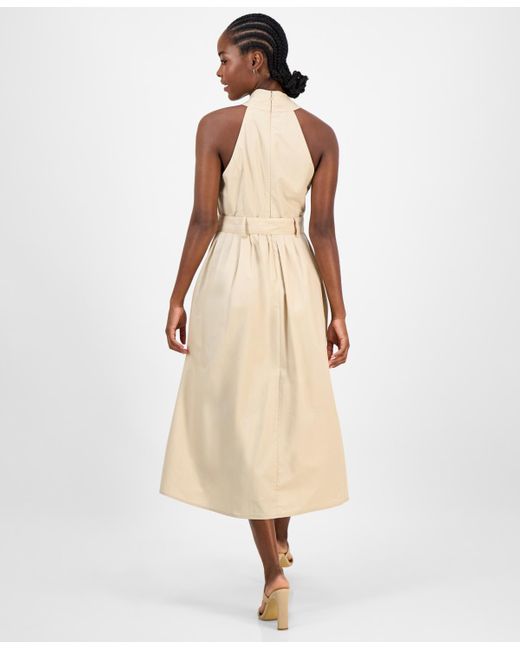 Rachel Roy Natural Tory Cotton Halter Midi Dress